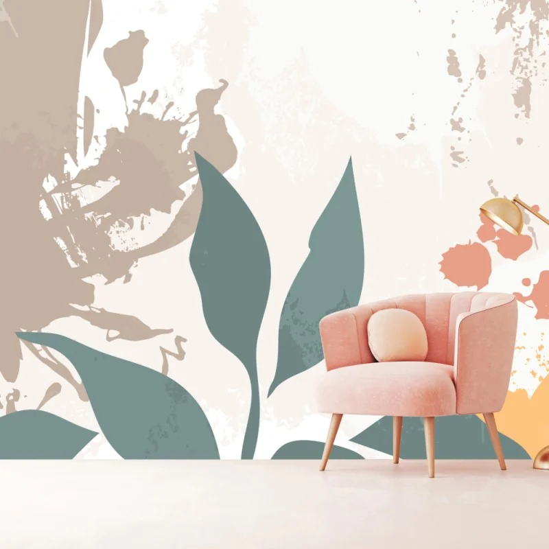 Wall mural soft pastel botanical art