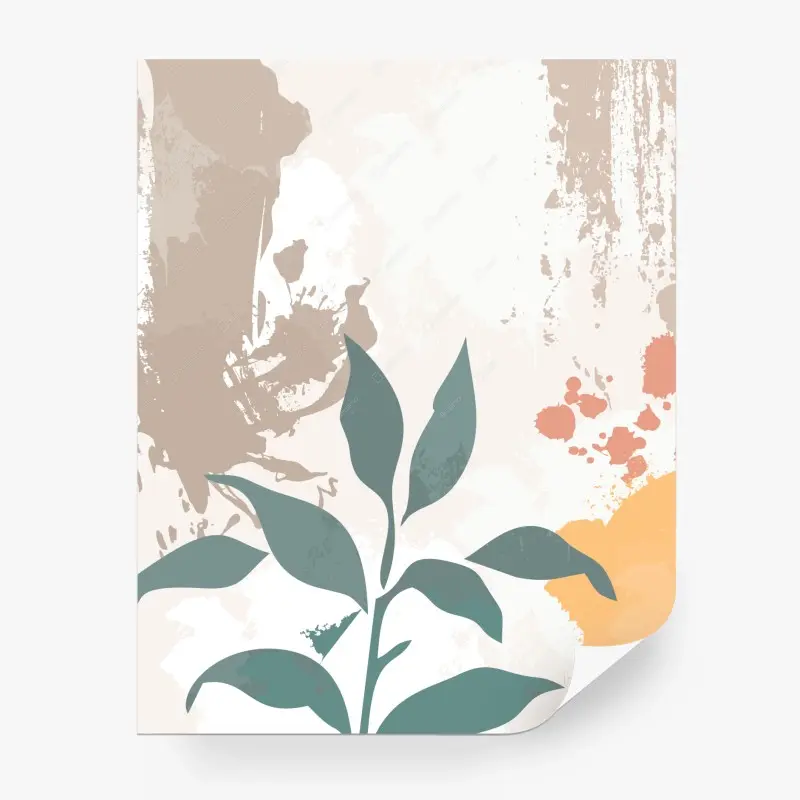 Wall mural soft pastel botanical art