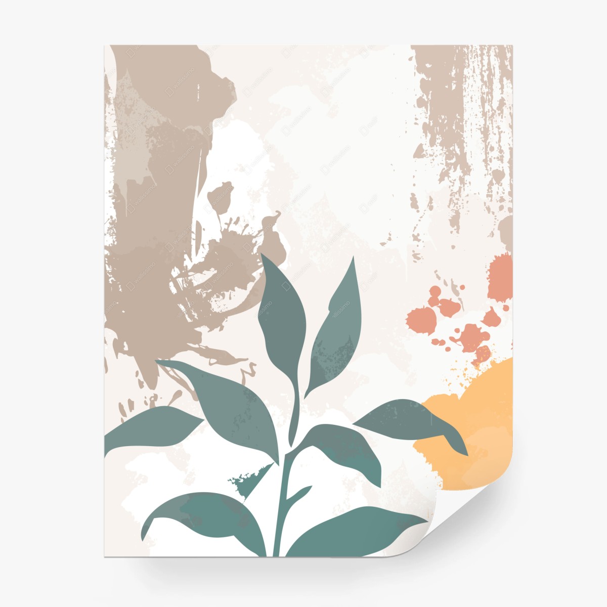 Wall mural soft pastel botanical art • Wallissimo®