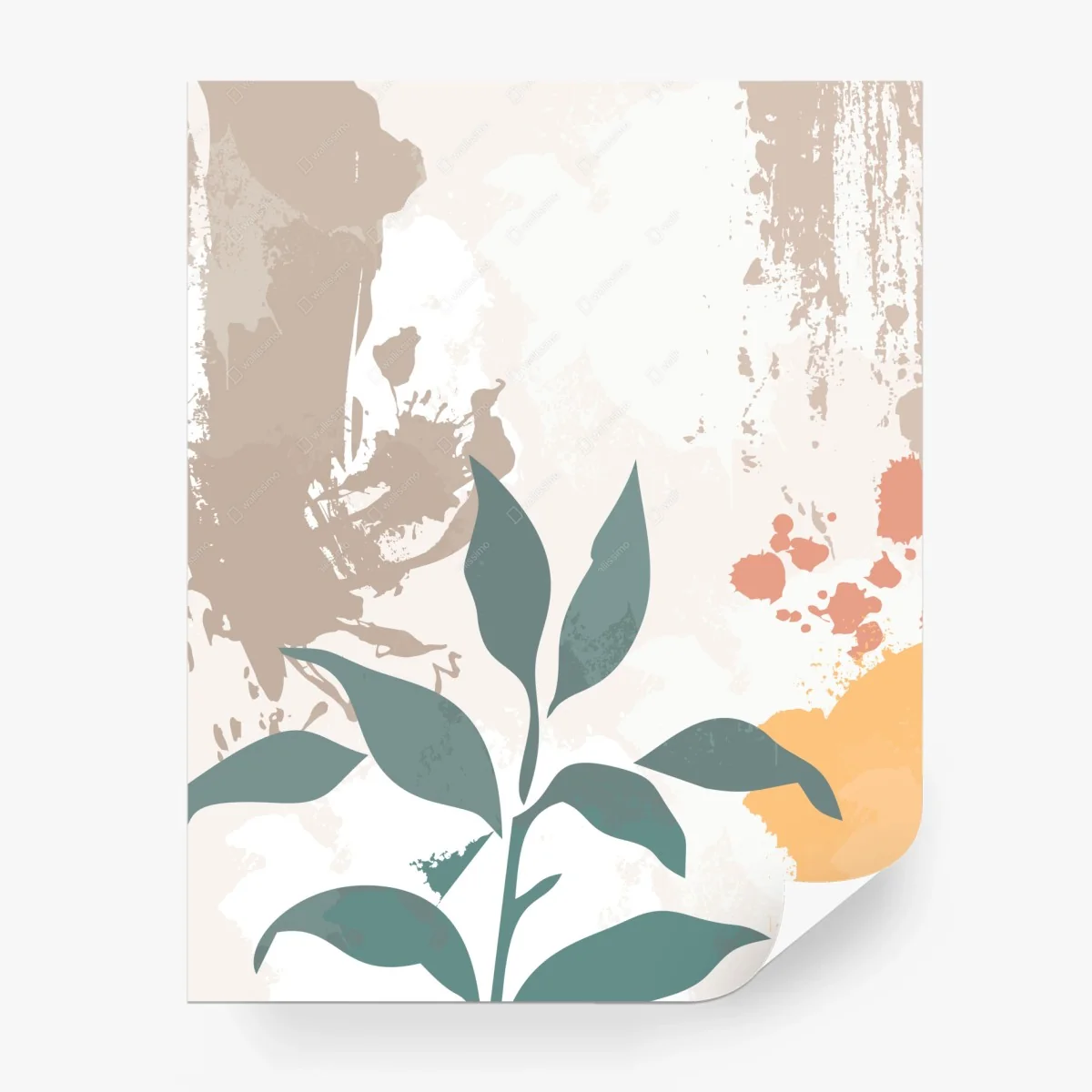 Wall mural soft pastel botanical art • Wallissimo® Wall mural soft pastel botanical art • Wallissimo®