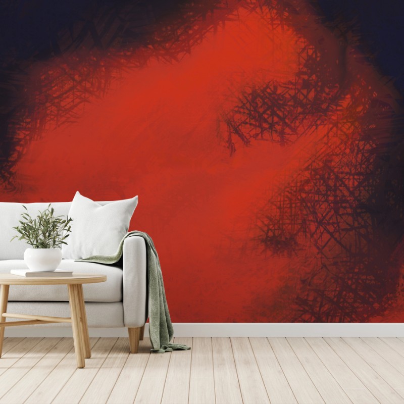 Wall mural fiery red abstract composition