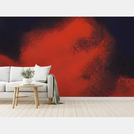 Wall mural fiery red abstract composition • Wallissimo®