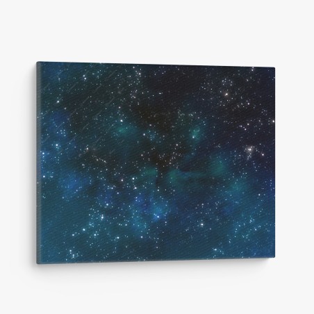 Canvas print blue nebula starfield • Wallissimo®