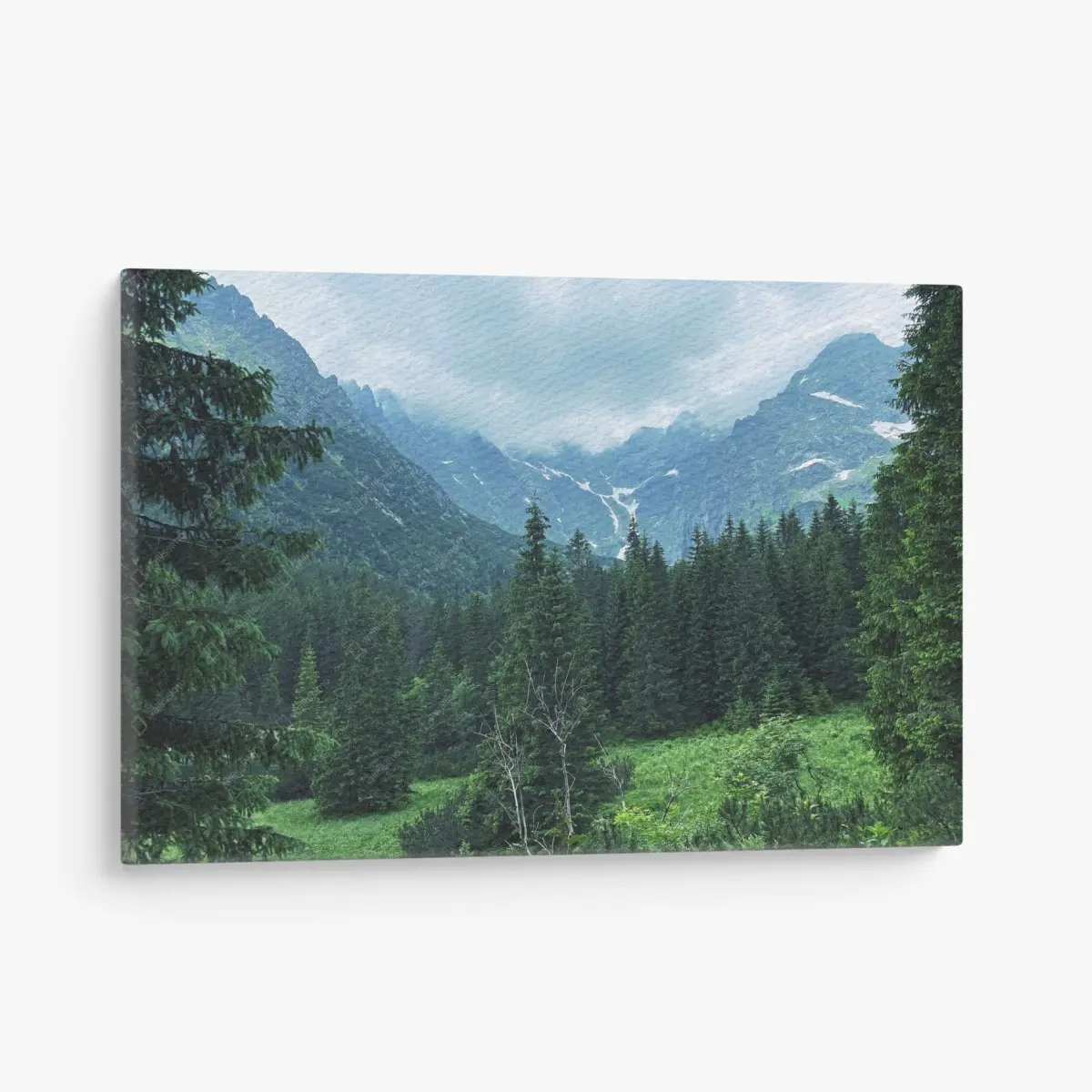 Canvas print serene mountain forest landscape • Wallissimo®