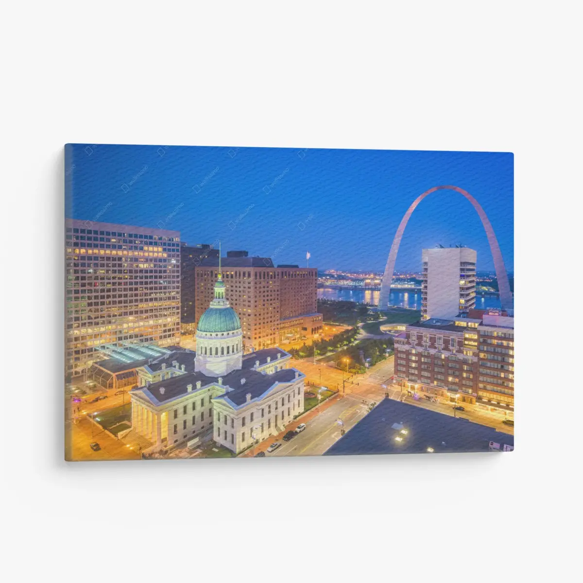 Canvas print St. Louis skyline at dusk • Wallissimo®