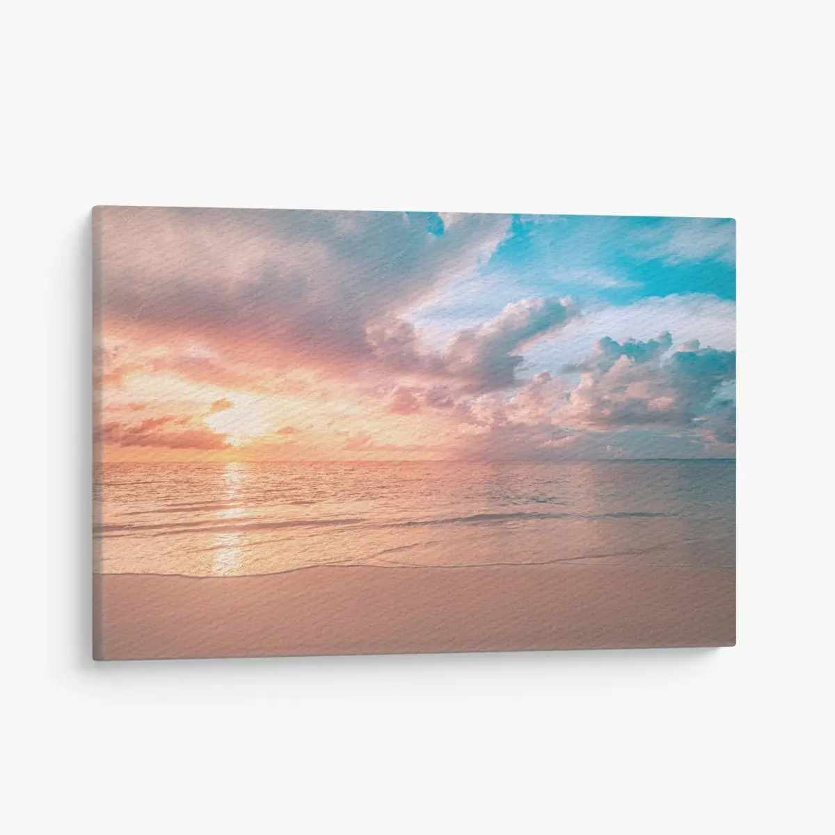 Canvas print serene pastel beach sunset • Wallissimo®