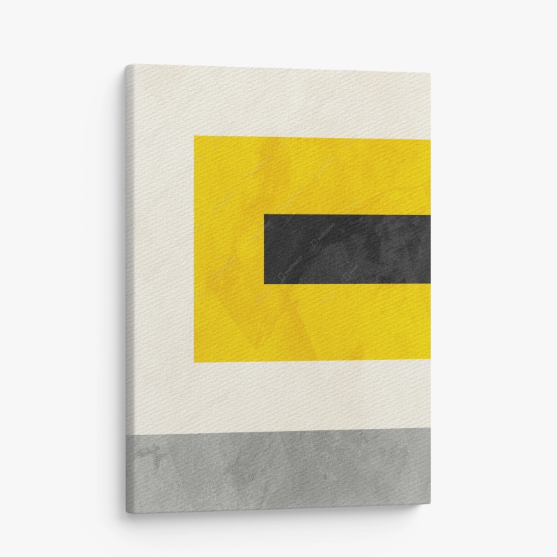 Canvas print bold yellow geometric composition