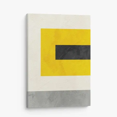 Canvas print bold yellow geometric composition • Wallissimo®