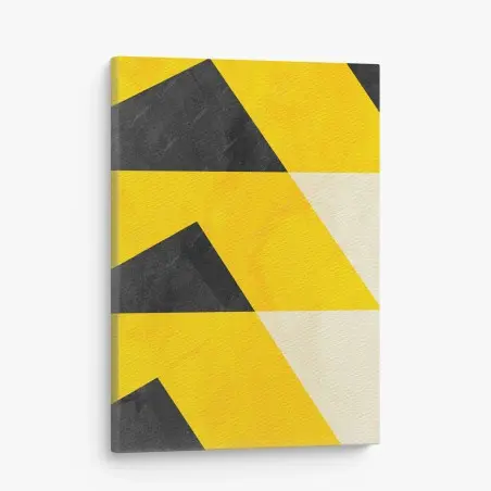 Canvas print bold yellow geometric pattern • Wallissimo®