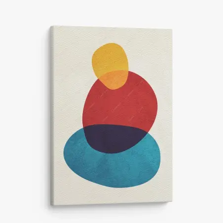 Canvas print stacked colorful abstract shapes • Wallissimo®