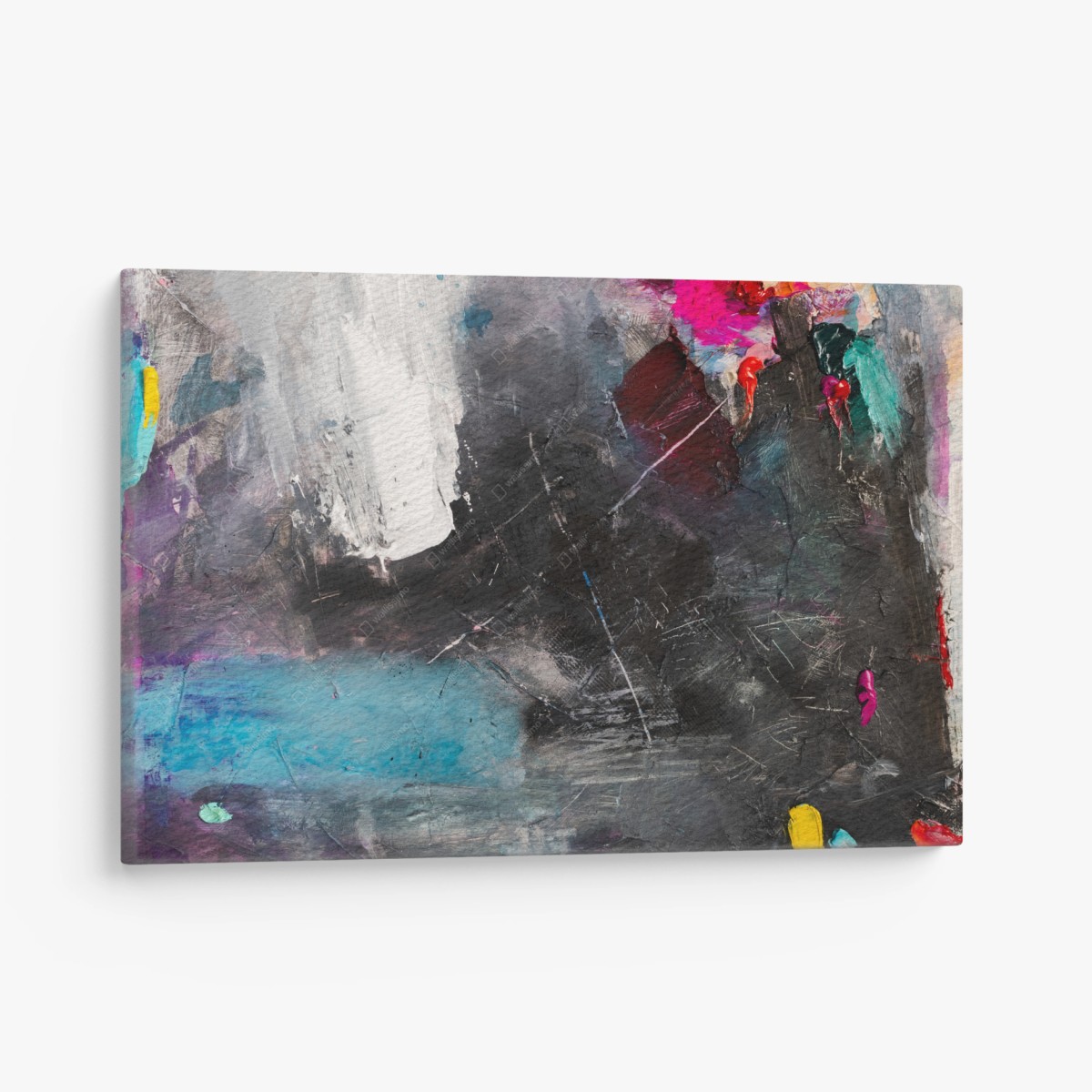 Canvas print bold abstract texture with vibrant accents • Wallissimo®