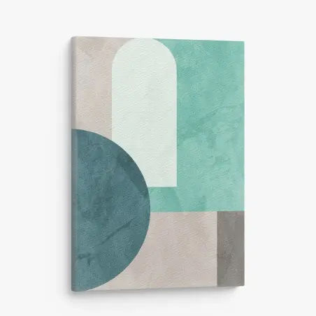 Canvas print soft turquoise geometric composition • Wallissimo®