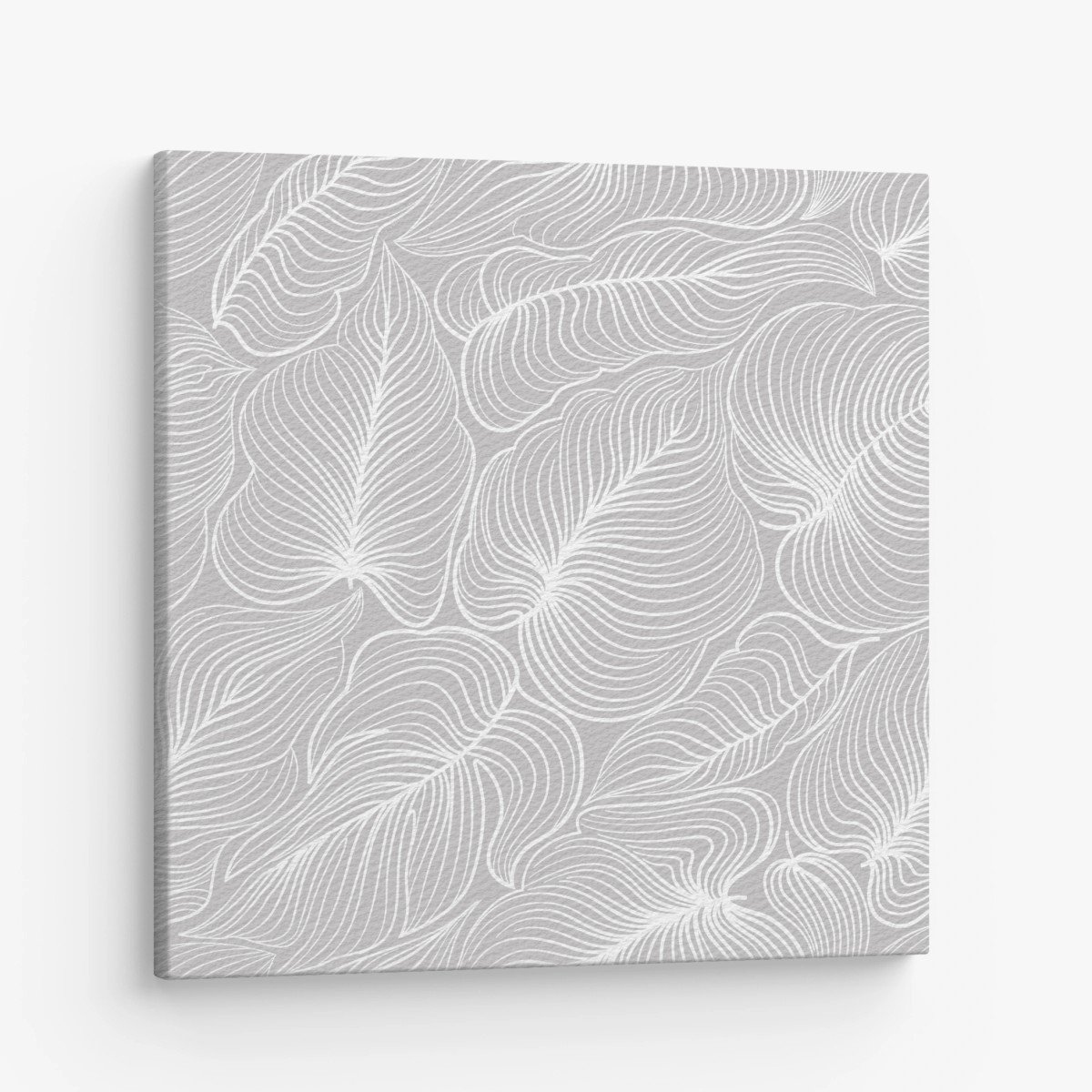 Canvas print elegant retro leaf line pattern • Wallissimo®