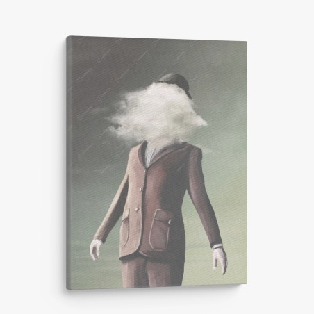 Canvas print man with cloud head • Wallissimo®