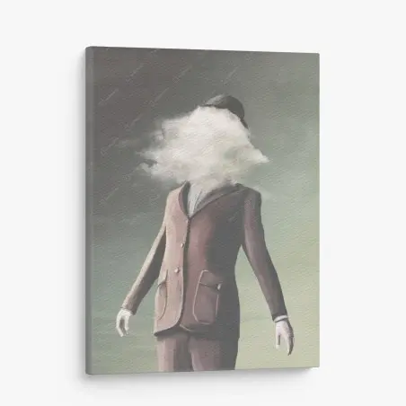 Canvas print man with cloud head • Wallissimo®