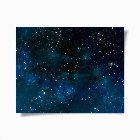 Poster blue nebula starfield • Wallissimo®
