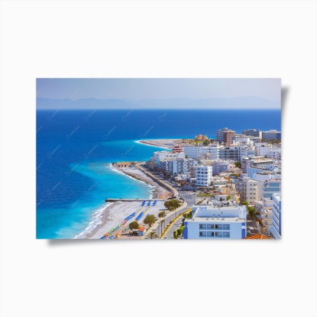 Poster Elli beach, Rhodes seafront panorama • Wallissimo®