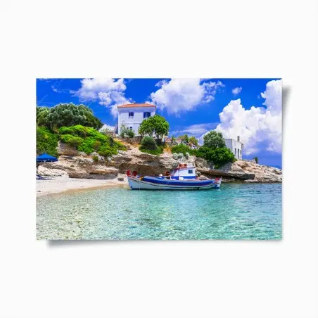 Poster idyllic Limnionas beach, Samos • Wallissimo®