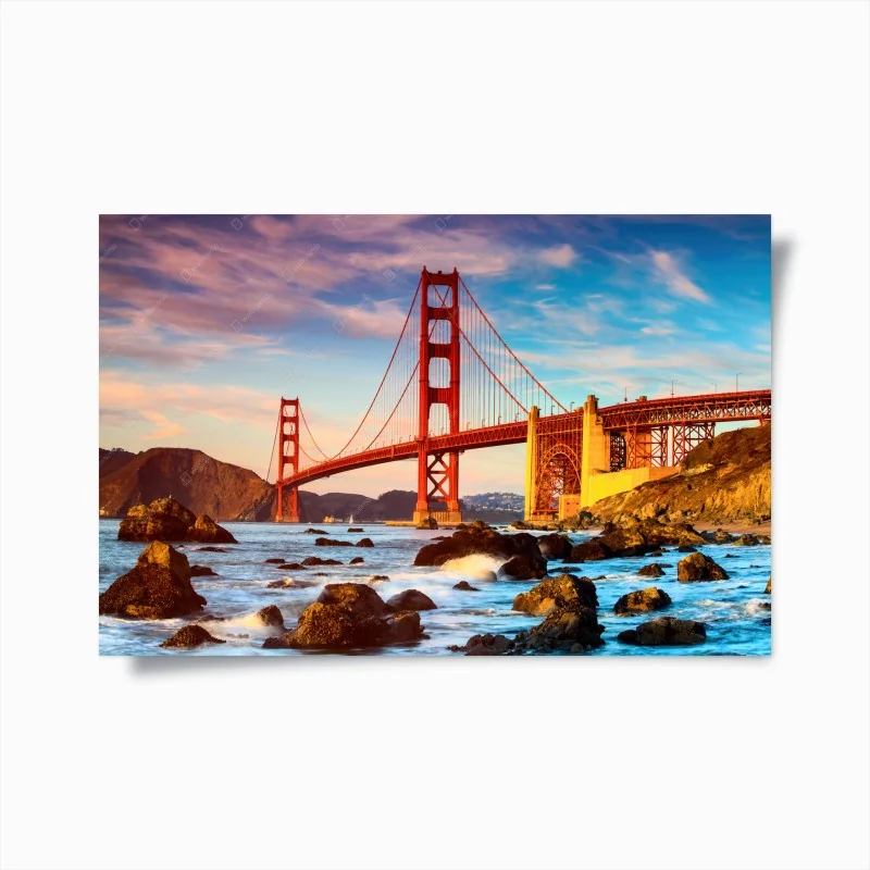 Poster Golden Gate Bridge at sunset