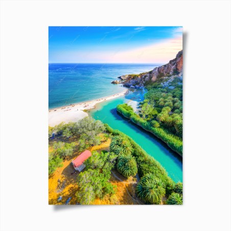 Poster turquoise lagoon beach escape • Wallissimo®
