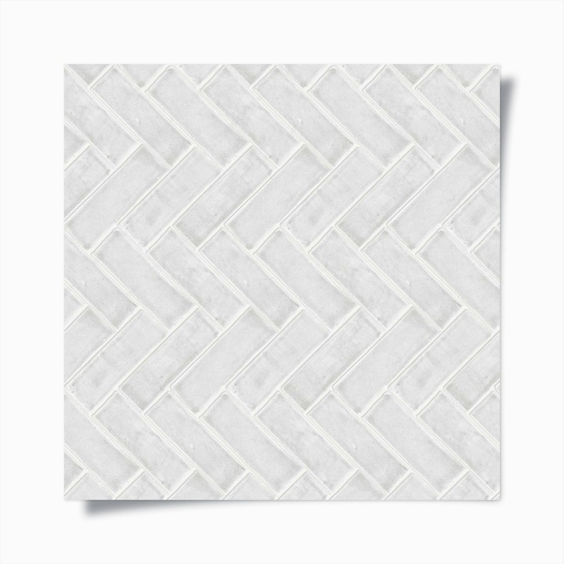Poster white herringbone tile pattern
