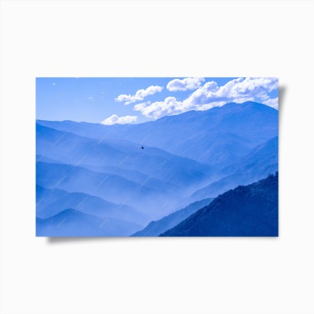 Poster serene blue mountain layers • Wallissimo®