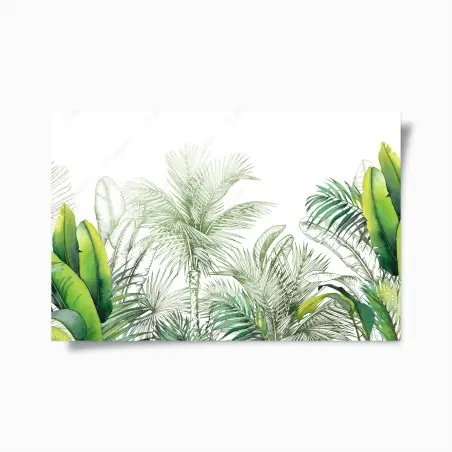 Poster lush tropical watercolor foliage • Wallissimo®