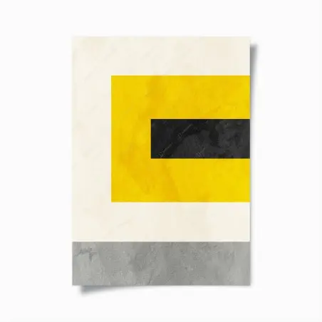 Poster bold yellow geometric composition • Wallissimo®