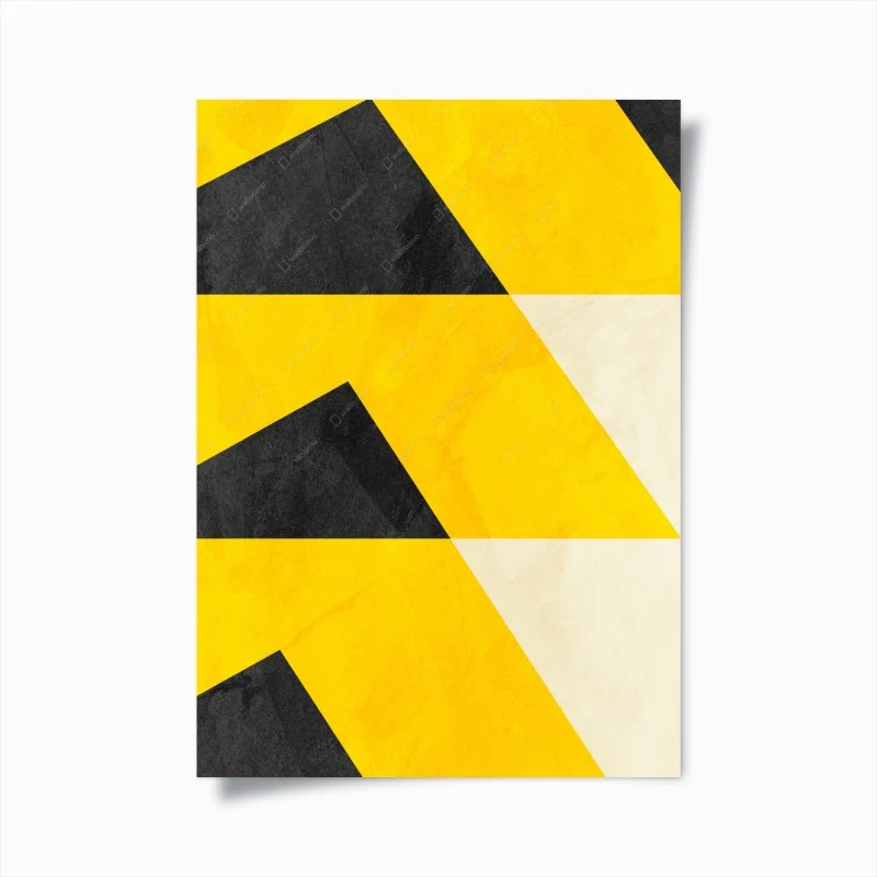 Poster bold yellow geometric pattern • Wallissimo®