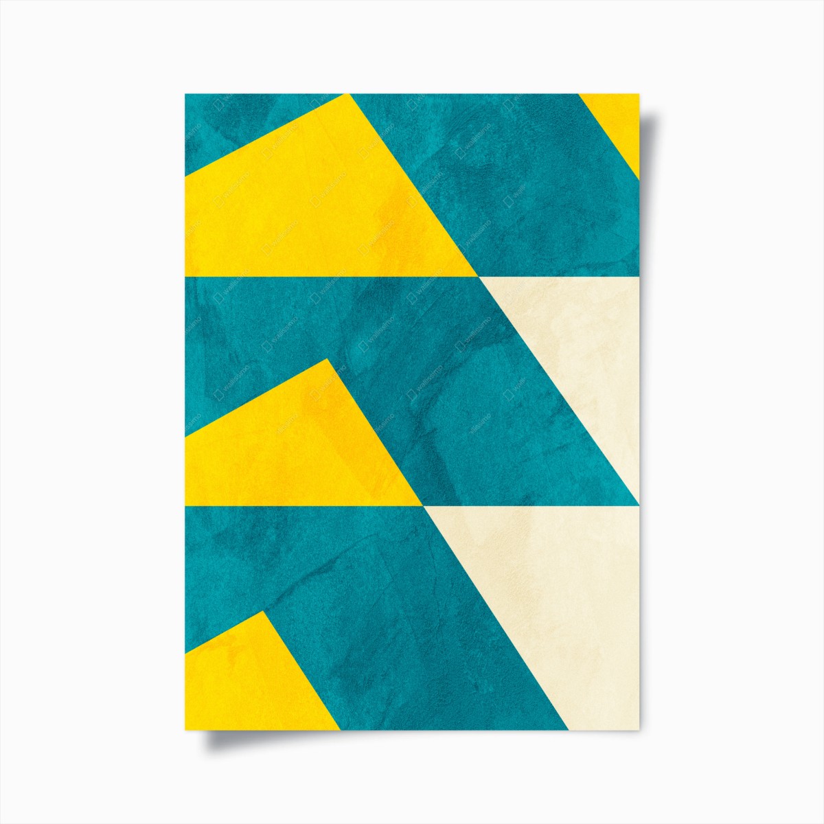 Poster bold turquoise and yellow geometric pattern • Wallissimo® Poster bold turquoise and yellow geometric pattern • Wallissimo®