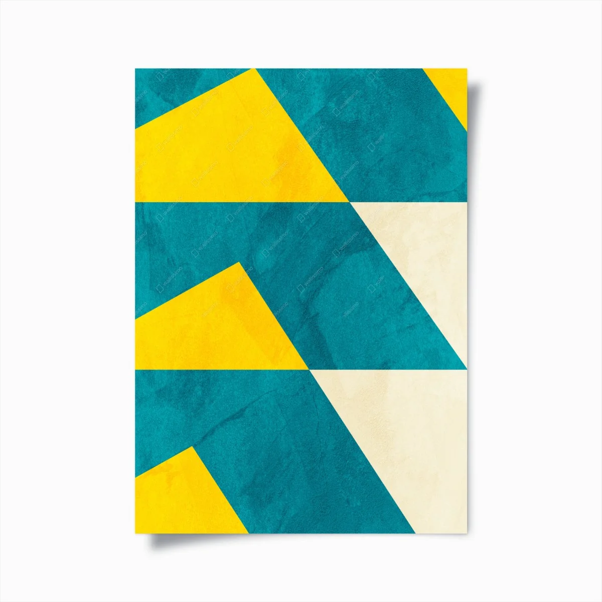 Poster bold turquoise and yellow geometric pattern • Wallissimo® Poster bold turquoise and yellow geometric pattern • Wallissimo®