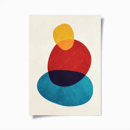 Poster stacked colorful abstract shapes • Wallissimo®