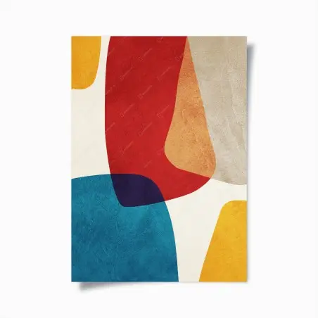 Poster bold mid-century abstract shapes • Wallissimo®
