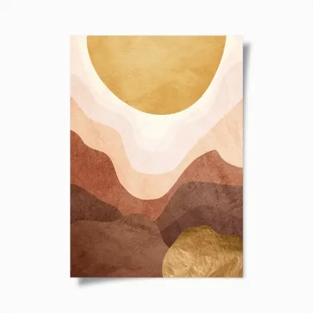 Poster golden sun over terracotta hills • Wallissimo®