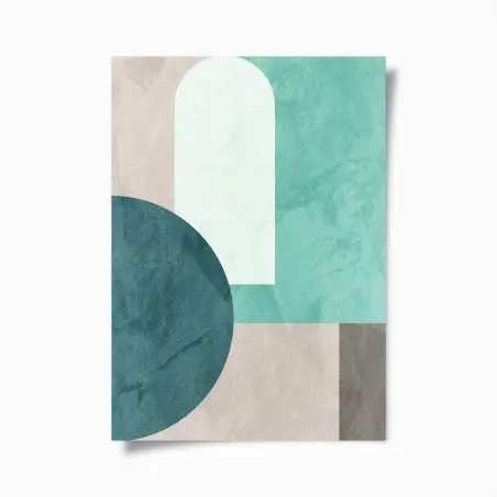 Poster soft turquoise geometric composition • Wallissimo®