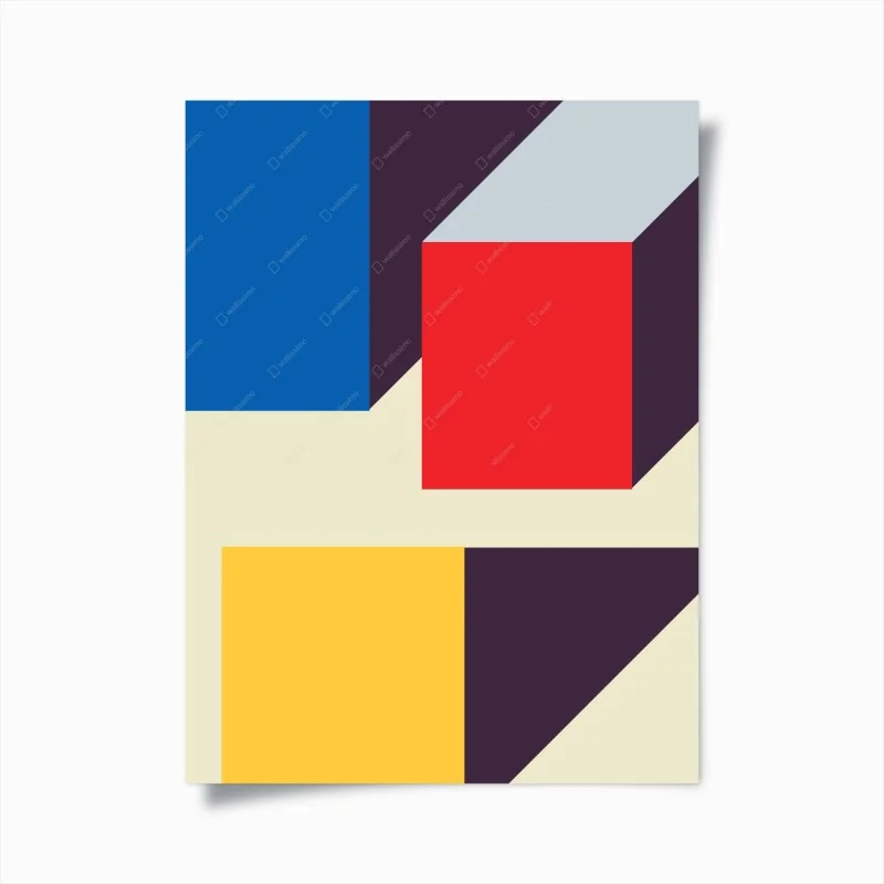 Poster geometric perspective cube composition
