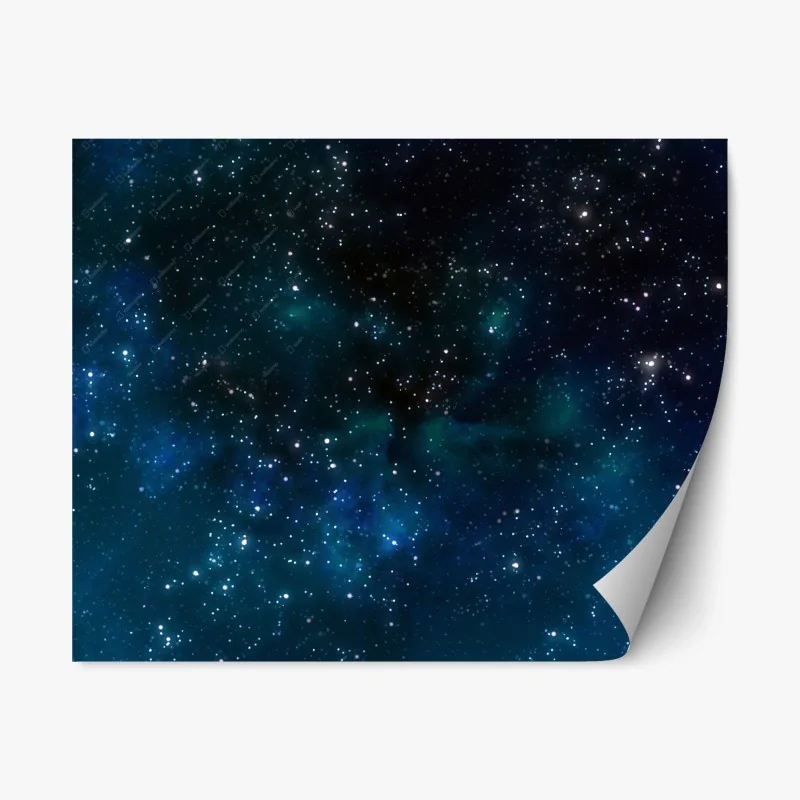 Repositionable sticker blue nebula starfield