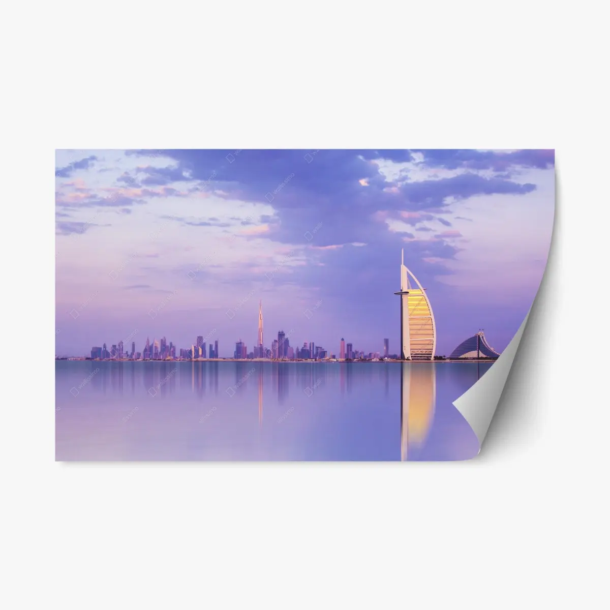 Repositionable sticker Dubai skyline at dusk • Wallissimo® Repositionable sticker Dubai skyline at dusk • Wallissimo®