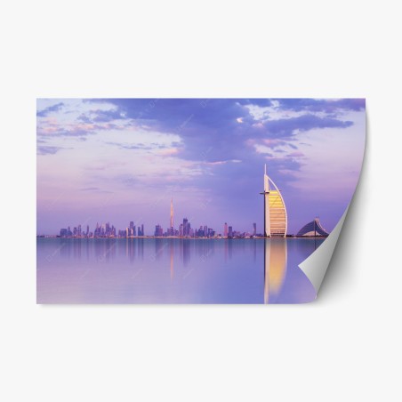 Repositionable sticker Dubai skyline at dusk • Wallissimo®