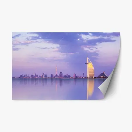 Repositionable sticker Dubai skyline at dusk • Wallissimo®