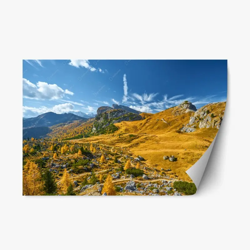 Repositionable sticker Hintersee autumn lake reflection at sunset • Wallissimo®