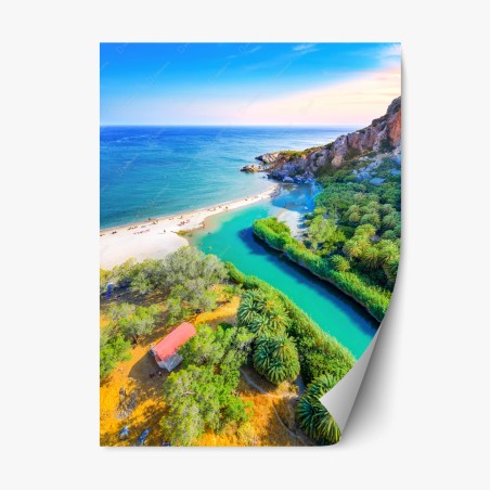 Repositionable sticker turquoise lagoon beach escape • Wallissimo®