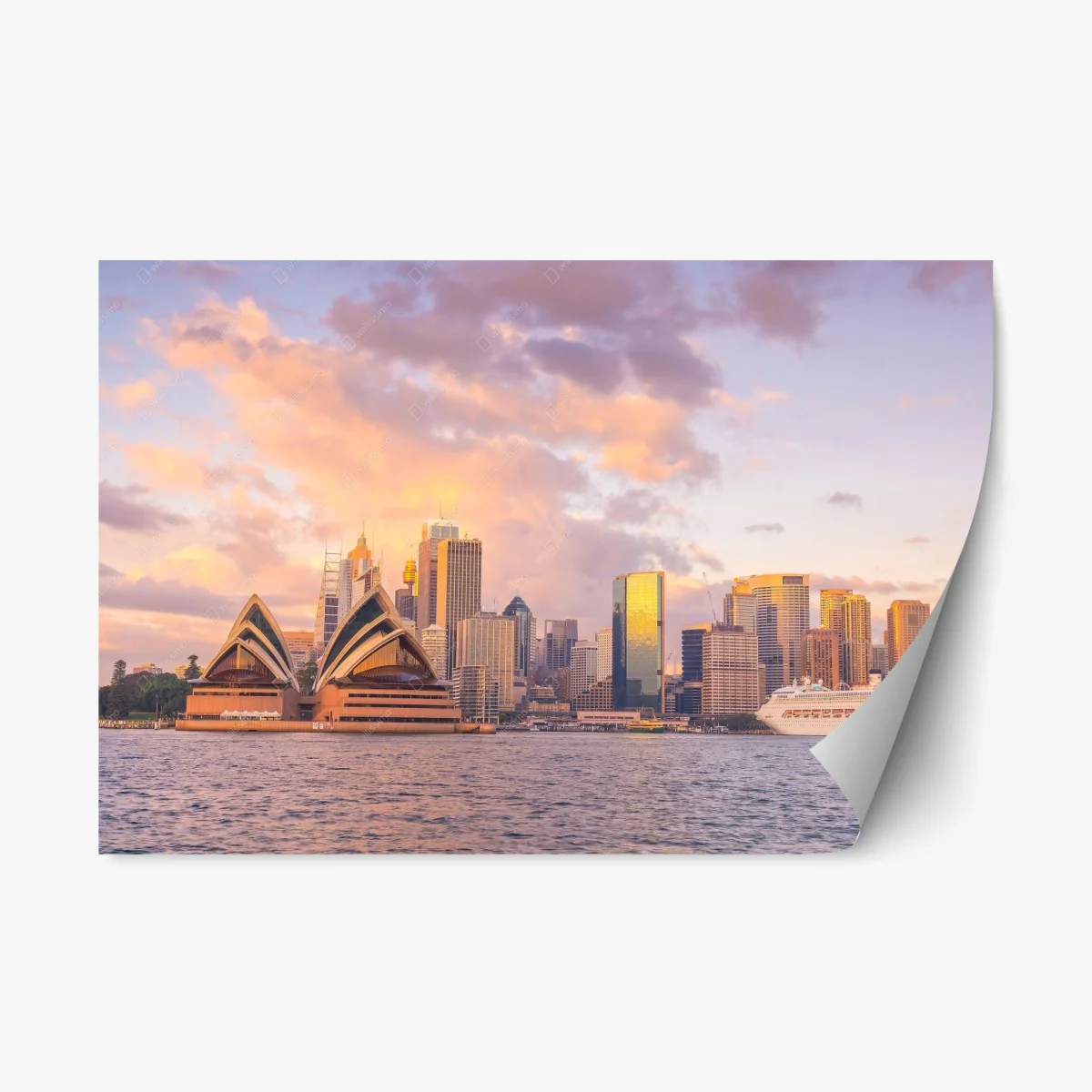 Repositionable sticker Sydney skyline at sunset • Wallissimo® Repositionable sticker Sydney skyline at sunset • Wallissimo®