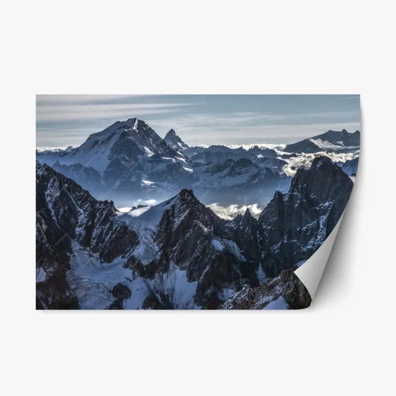 Repositionable sticker majestic alpine mountain panorama
