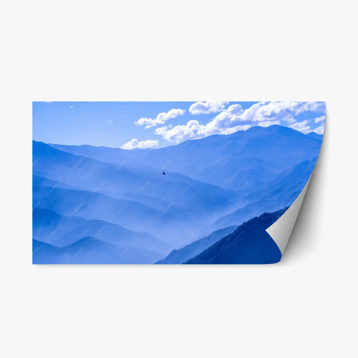Repositionable sticker serene blue mountain layers • Wallissimo® Repositionable sticker serene blue mountain layers • Wallissimo®