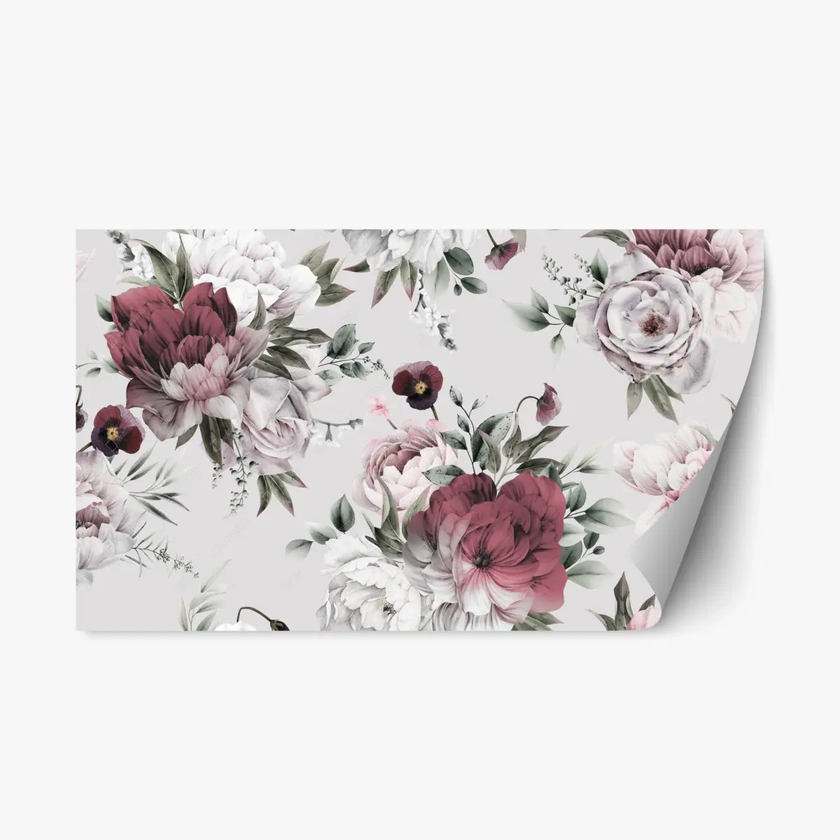 Repositionable sticker soft peony watercolor floral design • Wallissimo® Repositionable sticker soft peony watercolor floral design • Wallissimo®