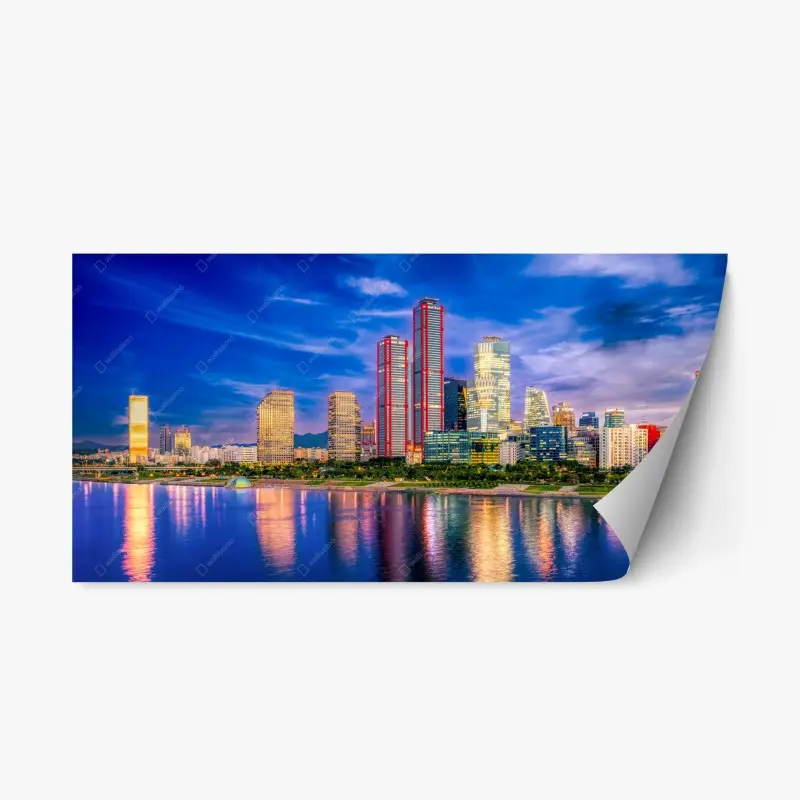 Repositionable sticker white orchid branch on black background • Wallissimo®