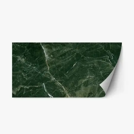 Repositionable sticker deep green marble texture • Wallissimo®