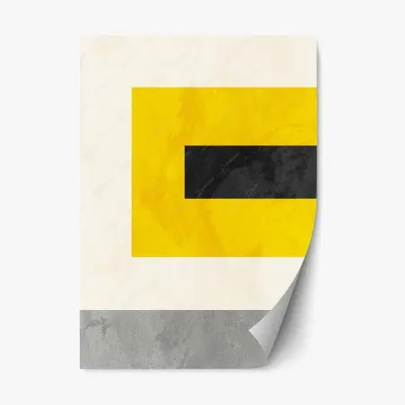 Repositionable sticker bold yellow geometric composition • Wallissimo®