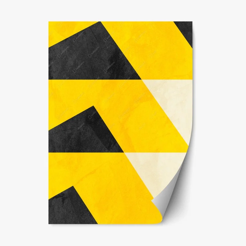 Repositionable sticker bold yellow geometric pattern